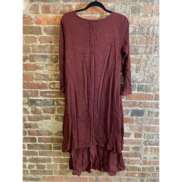 Anself Burgandy Tunic 1/4 Sleeve Colorful Sash Women’s Size M - Picture 3 of 10